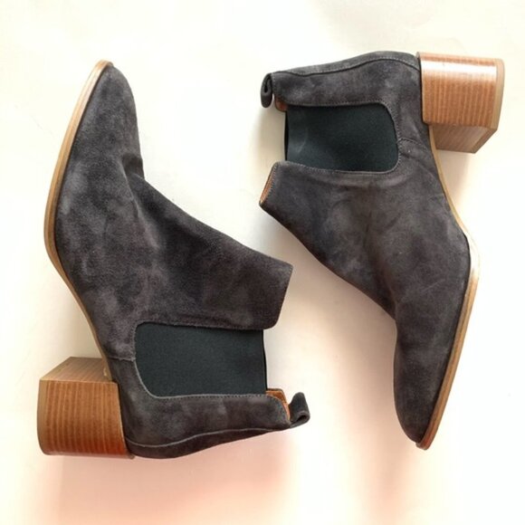 Everlane Grey Suede The Heel Boot Ankle Boots Size 11 - Picture 4 of 7